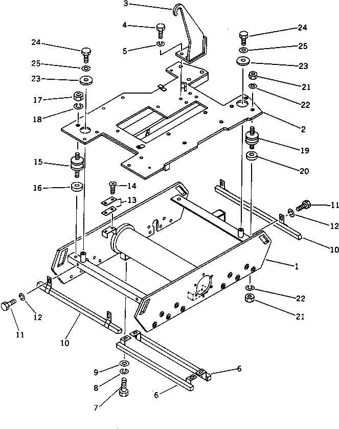 Схема запчастей Komatsu JV08H-2 - РАМА РАМА И ЧАСТИ КОРПУСА