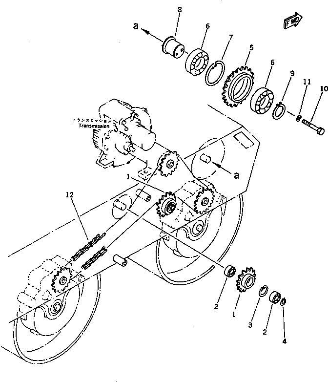 Схема запчастей Komatsu JV08HM-2 - ЦЕПЬ TENSION ТРАНСМИССИЯ