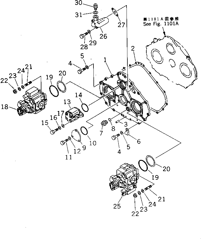 Схема запчастей Komatsu JV100A-1 - МЕХ-М ОТБОРА МОЩНОСТИ (/)(№7-) КОМПОНЕНТЫ ДВИГАТЕЛЯ И ЭЛЕКТРИКА