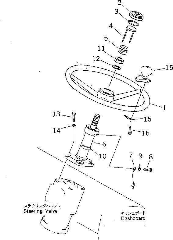 Схема запчастей Komatsu JV100A-1 - РУЛЕВОЕ КОЛЕСО(№9-) РУЛЕВ. УПРАВЛЕНИЕ И СИСТЕМА УПРАВЛЕНИЯS