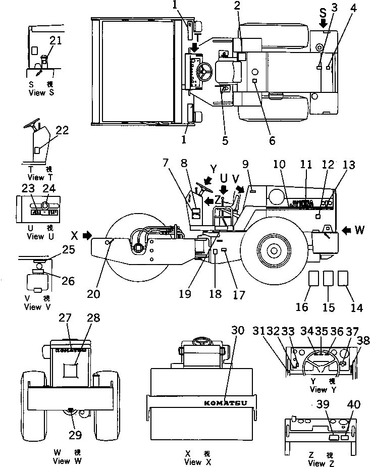 Схема запчастей Komatsu JV100A-1 - МАРКИРОВКА (АНГЛ.)(№-.) ИНСТРУМЕНТ