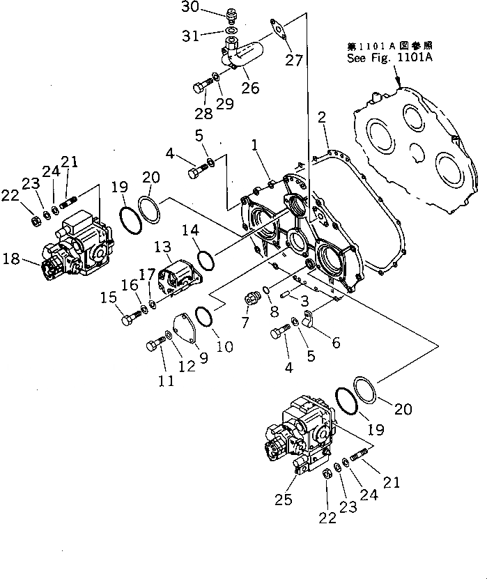 Схема запчастей Komatsu JV100A-1 - МЕХ-М ОТБОРА МОЩНОСТИ (/)(№7-) КОМПОНЕНТЫ ДВИГАТЕЛЯ И ЭЛЕКТРИКА