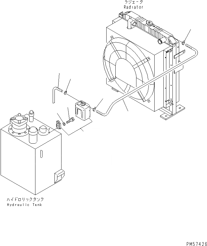 Схема запчастей Komatsu JV100A-2T - РЕЗЕРВН. БАК РАДИАТОРА И ТРУБЫ КОМПОНЕНТЫ ДВИГАТЕЛЯ И ЭЛЕКТРИКА