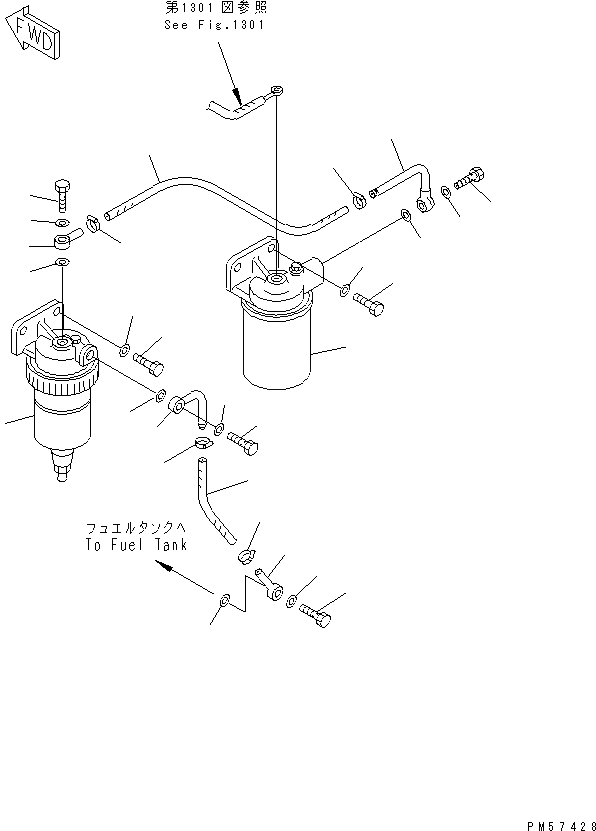 Схема запчастей Komatsu JV100A-2T - СОЕДИНЕНИЯ ВОДООТДЕЛИТЕЛЯ КОМПОНЕНТЫ ДВИГАТЕЛЯ И ЭЛЕКТРИКА