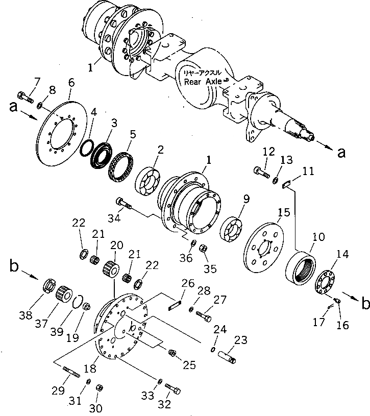 Схема запчастей Komatsu JV100WA-1 - КОНЕЧНАЯ ПЕРЕДАЧА (/)(№-) ТРАНСМИССИЯ