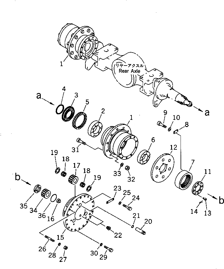 Схема запчастей Komatsu JV100WA-1 - КОНЕЧНАЯ ПЕРЕДАЧА (/) (ДЛЯ FOOT ТОРМОЗ. LESS) (КРОМЕ ЯПОН.)(№-) ТРАНСМИССИЯ