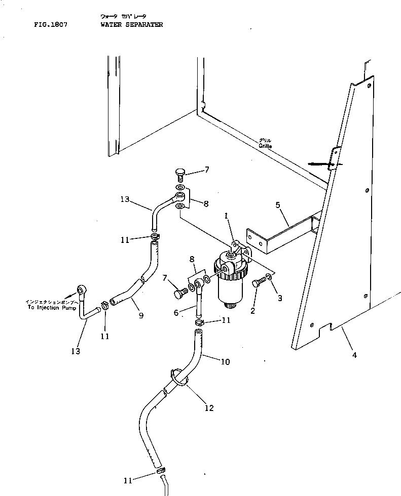 Схема запчастей Komatsu JV100WP-1 - ВОДН. СЕПАРАТОР КОМПОНЕНТЫ ДВИГАТЕЛЯ И ЭЛЕКТРИКА