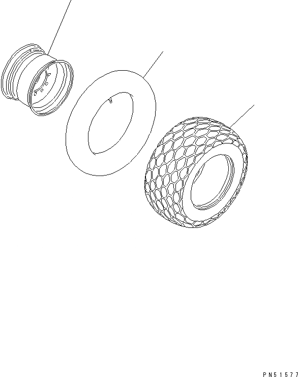 Схема запчастей Komatsu JV100WP-1 - ЗАДН. КОЛЕСА КОЛЕСА И ТОРМОЗ.