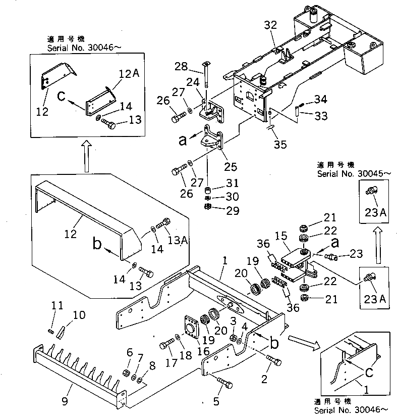Схема запчастей Komatsu JV100WP-1 - РАМА РАМА И КУЗОВ