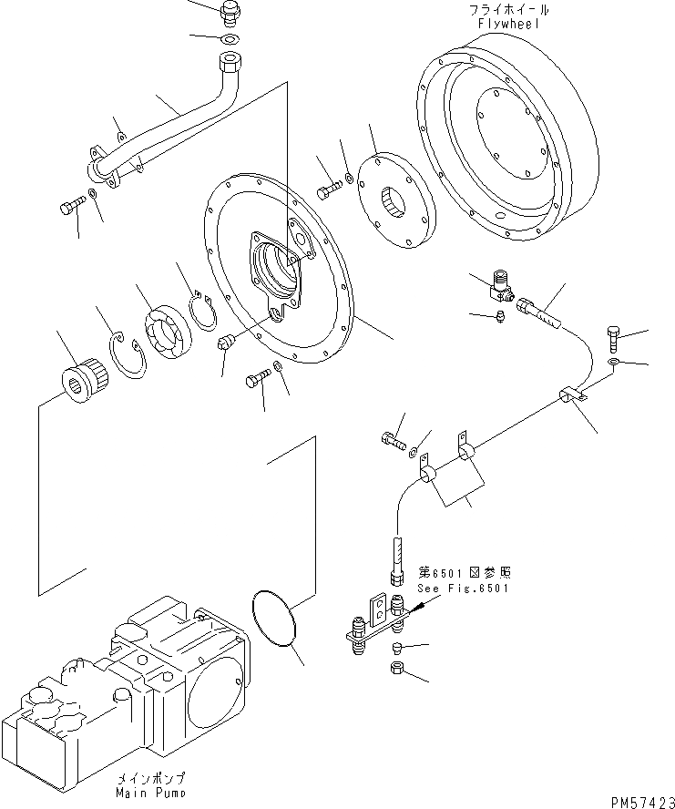 Схема запчастей Komatsu JV100WA-2T - МЕХ-М ОТБОРА МОЩНОСТИ КОМПОНЕНТЫ ДВИГАТЕЛЯ И ЭЛЕКТРИКА