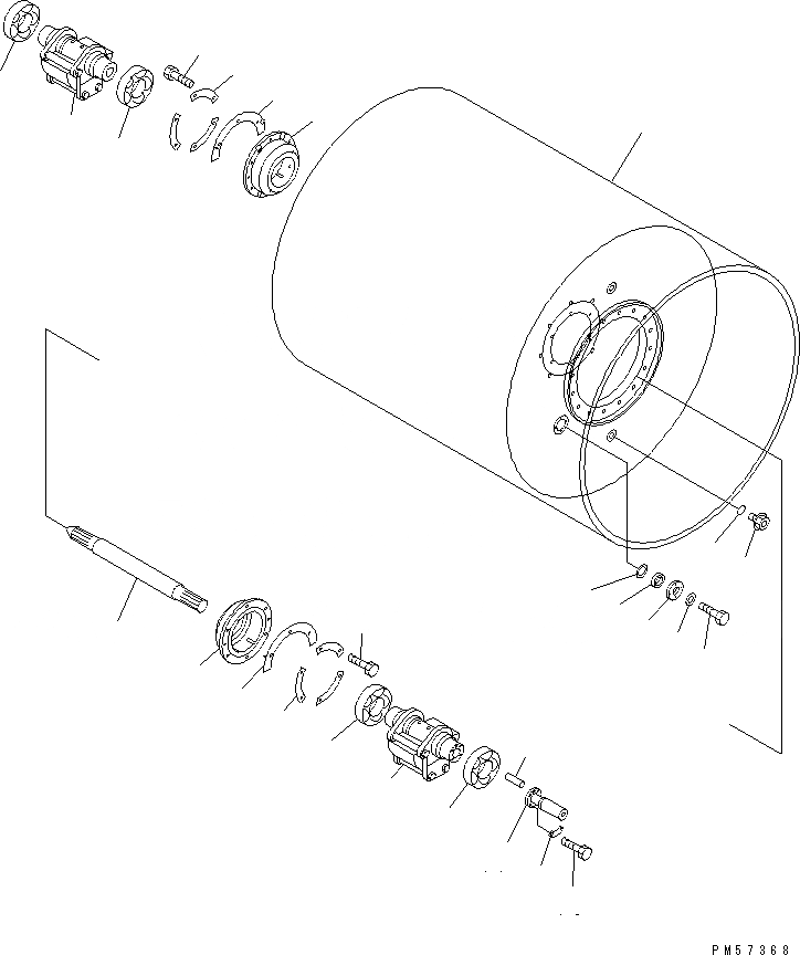 Схема запчастей Komatsu JV100WA-2T - РОЛИК (/) РОЛИК И КОЛЕСА