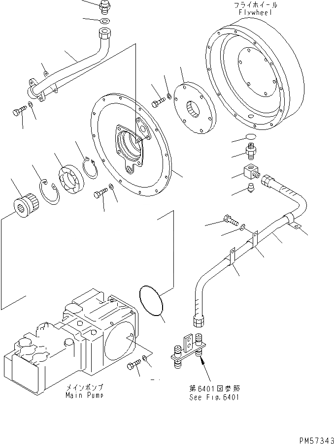 Схема запчастей Komatsu JV100WA-2 - МЕХ-М ОТБОРА МОЩНОСТИ КОМПОНЕНТЫ ДВИГАТЕЛЯ И ЭЛЕКТРИКА
