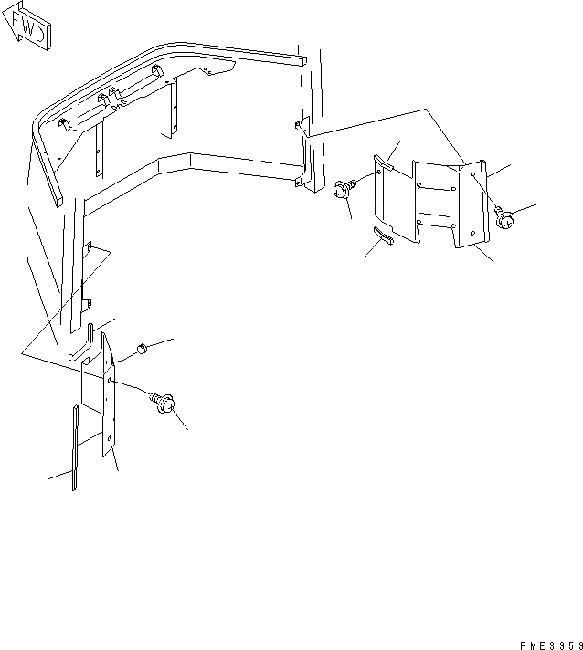Схема запчастей Komatsu JV100WA-2 - КАБИНА ROPS (COVER) РАМА И КУЗОВ