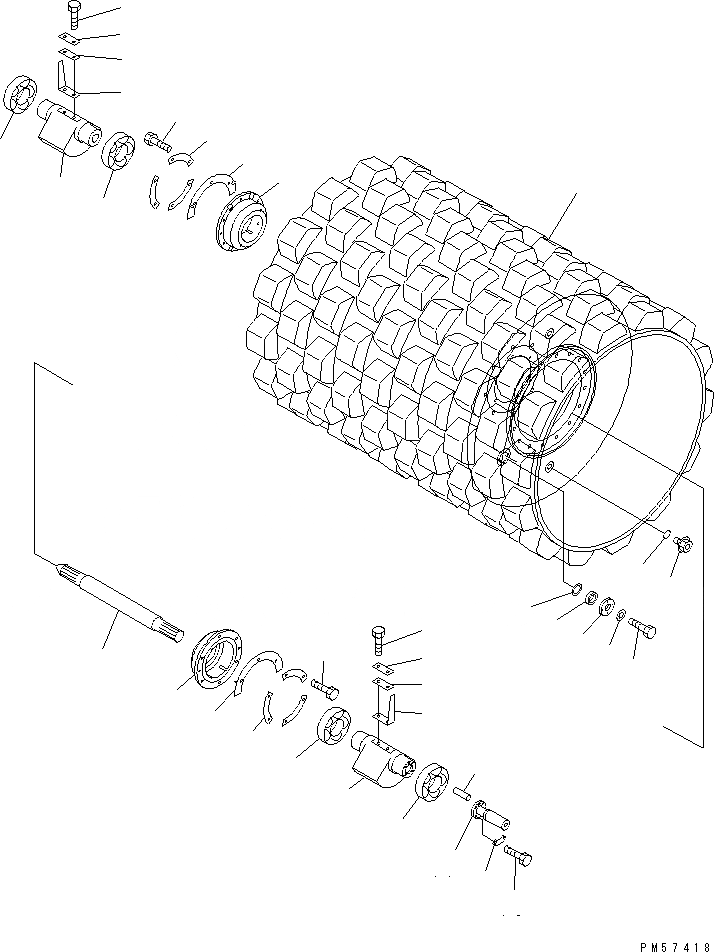 Схема запчастей Komatsu JV100WP-2T - РОЛИК (/) РОЛИК И КОЛЕСА