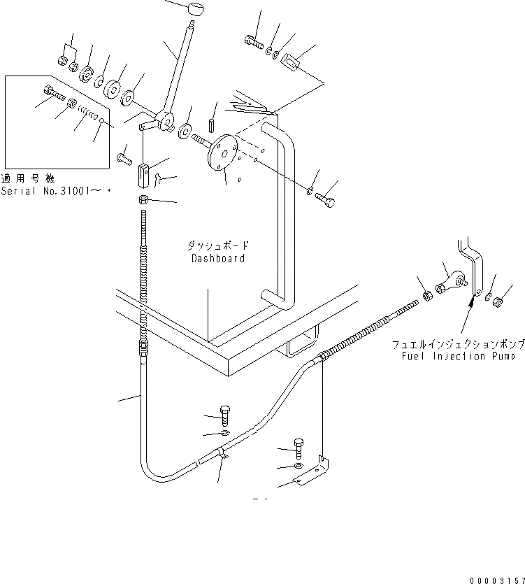 Схема запчастей Komatsu JV100WP-2T - РЫЧАГ УПРАВЛ-Я ПОДАЧЕЙ ТОПЛИВА РУЛЕВ. УПРАВЛЕНИЕ И СИСТЕМА УПРАВЛЕНИЯ