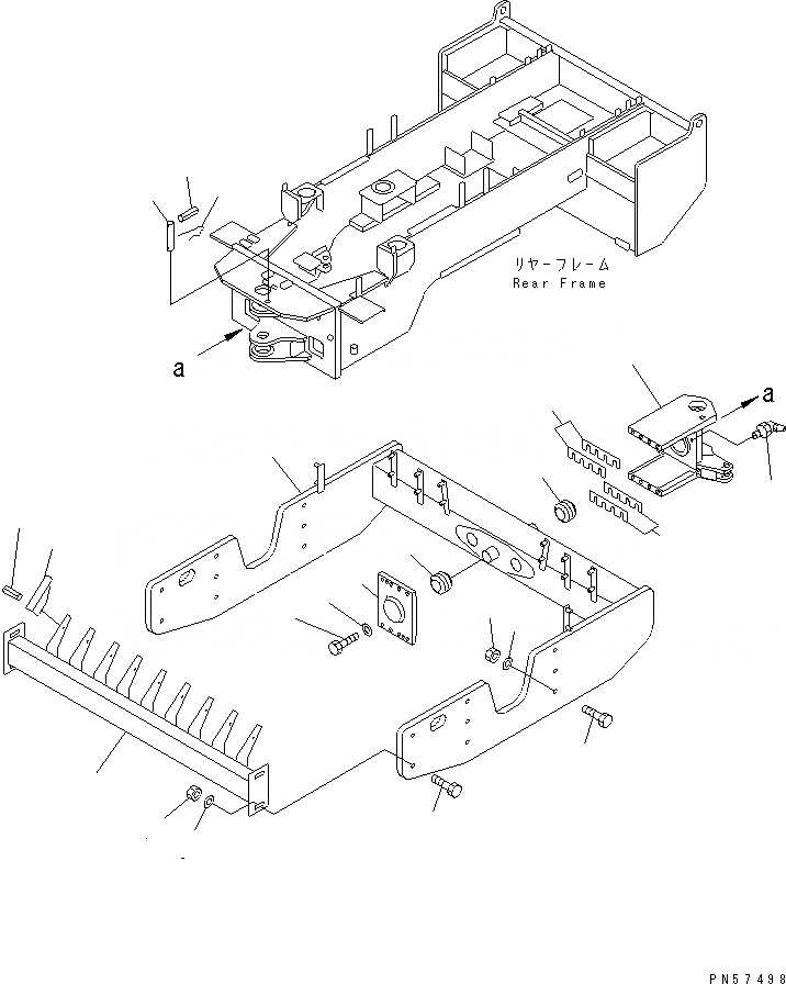 Схема запчастей Komatsu JV100WP-2T - ПЕРЕДН. РАМА РАМА И КУЗОВ