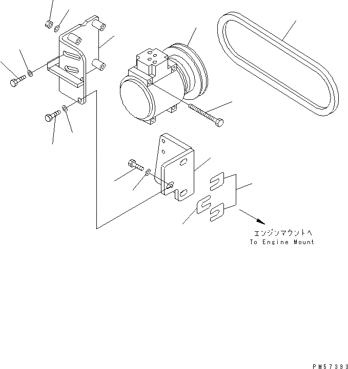 Схема запчастей Komatsu JV100WP-2 - КОНДИЦ. ВОЗДУХА (/9) (КОМПРЕССОР И ЭЛЕМЕНТЫ КРЕПЛЕНИЯ) РАМА И КУЗОВ
