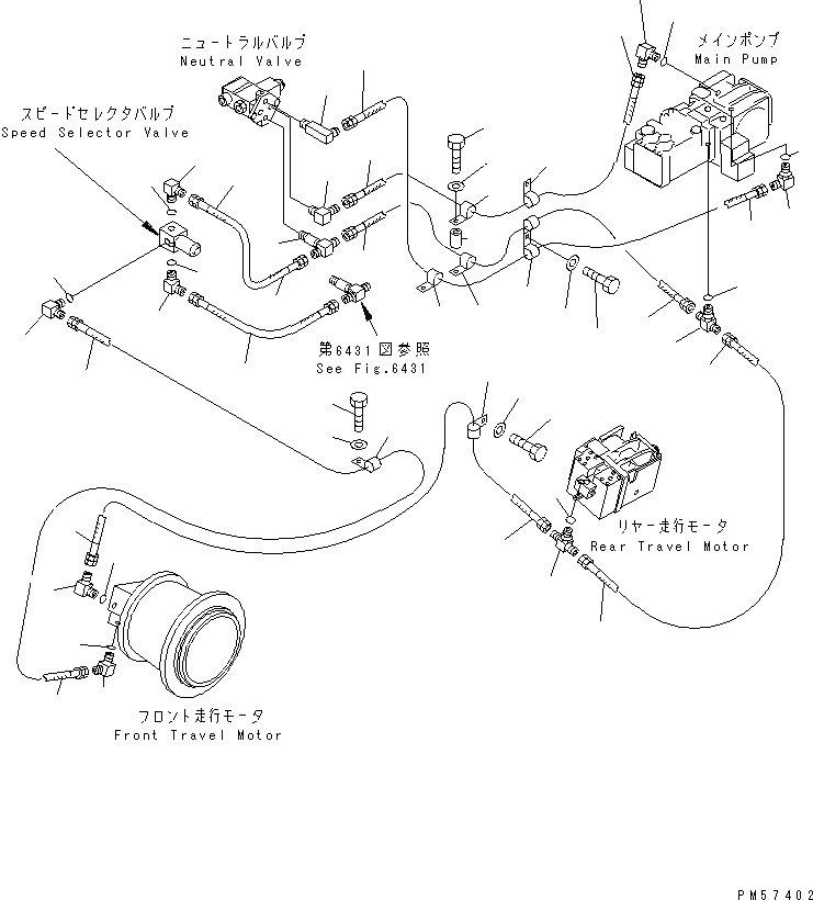 Схема запчастей Komatsu JV100WP-2 - ГИДРОЛИНИЯ (КОНТРОЛЬ ХОДА КЛАПАН ЛИНИЯ) ГИДРАВЛИКА