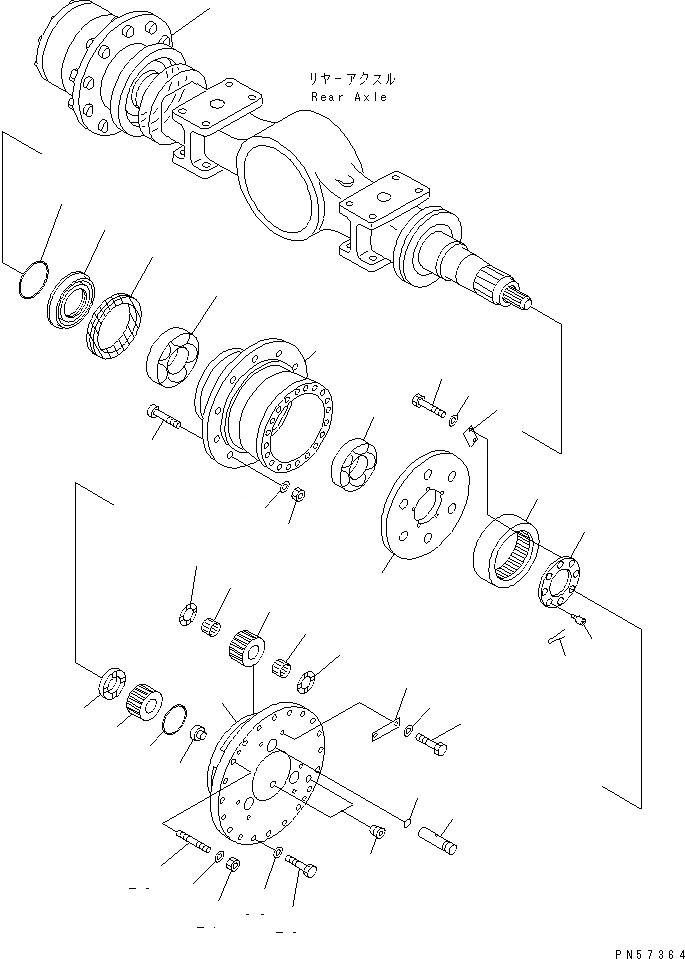 Схема запчастей Komatsu JV130WH-1 - КОНЕЧНАЯ ПЕРЕДАЧА (/) СИЛОВАЯ ПЕРЕДАЧА