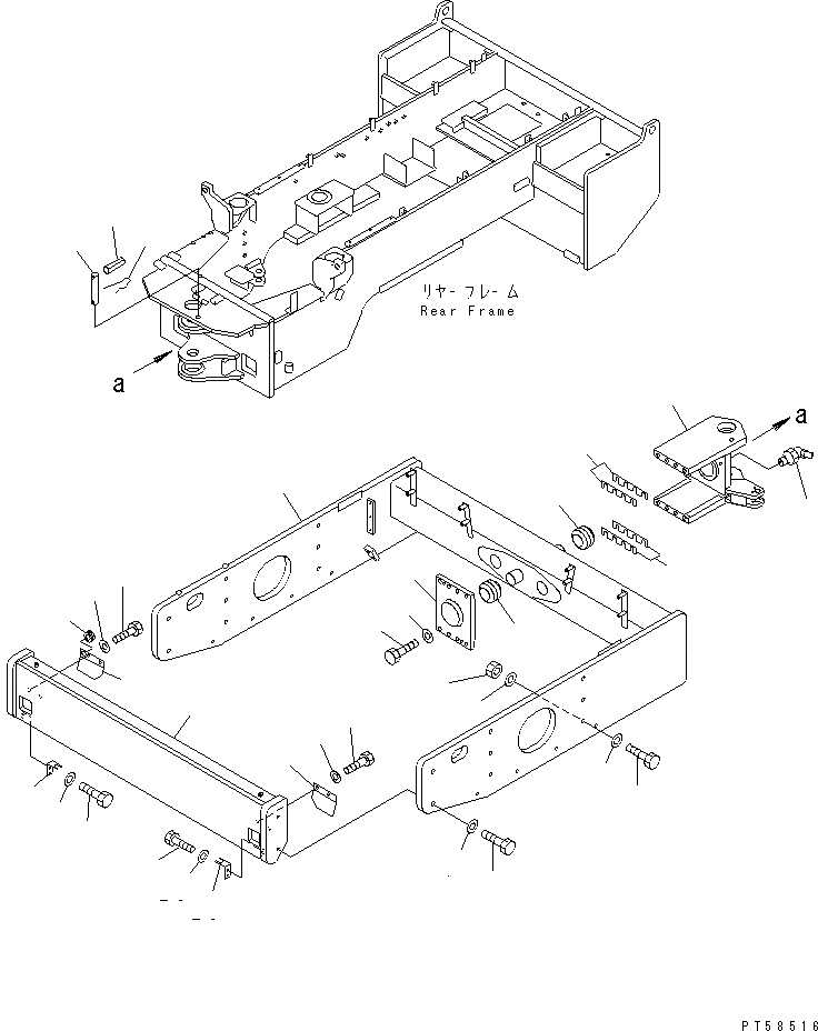 Схема запчастей Komatsu JV130WH-1 - ПЕРЕДН. РАМА РАМА И КУЗОВ