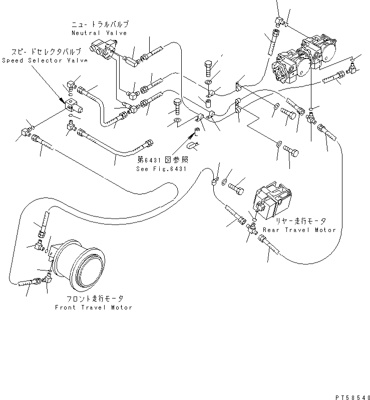 Схема запчастей Komatsu JV130WH-1 - ГИДРОЛИНИЯ (КОНТРОЛЬ ХОДА КЛАПАН ЛИНИЯ) ГИДРАВЛИКА