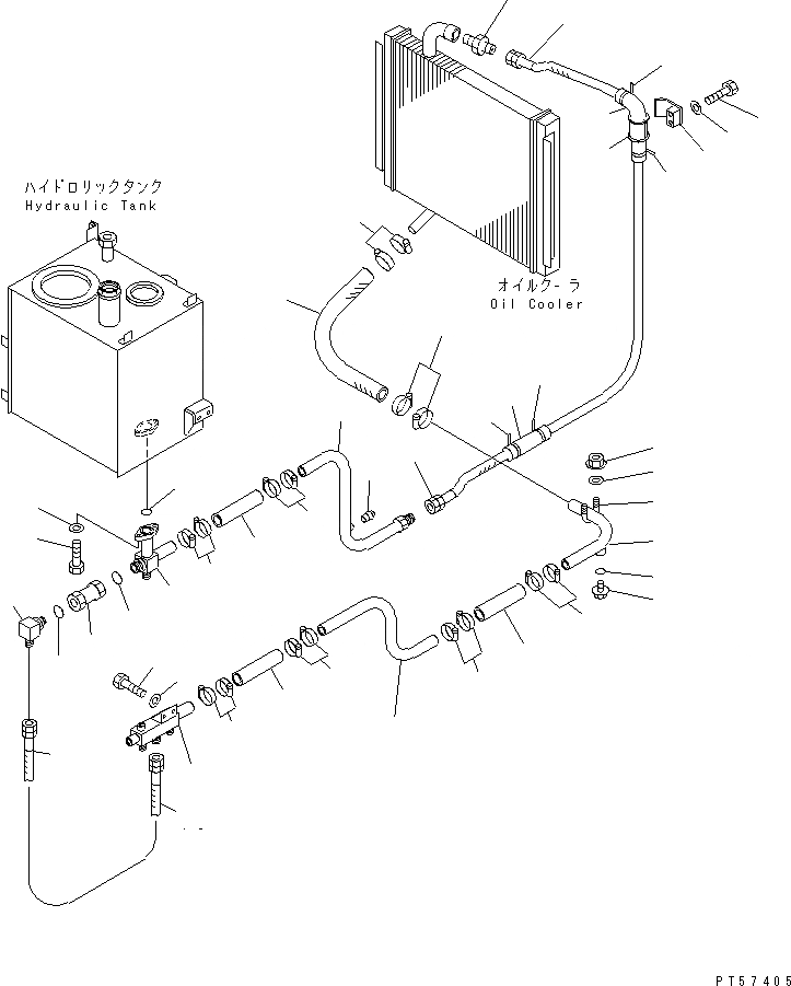 Схема запчастей Komatsu JV130WH-1 - ГИДРОЛИНИЯ (МАСЛООХЛАДИТЕЛЬ ЛИНИЯ) ГИДРАВЛИКА