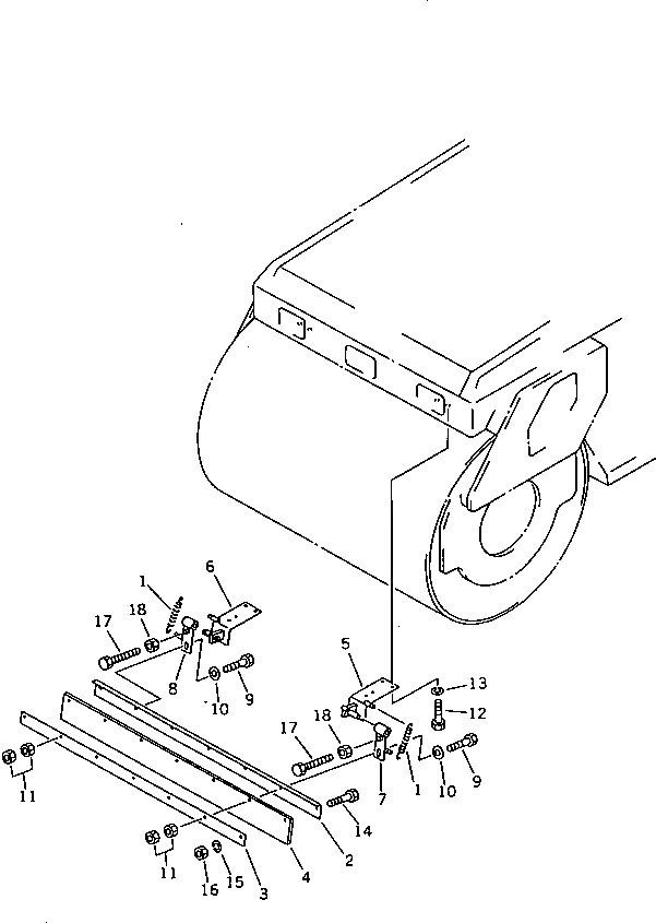 Схема запчастей Komatsu JV25CR-5 - ПЕРЕДН. СКРЕППЕР (/) (ПЕРЕДН.) ГУСЕНИЦЫ