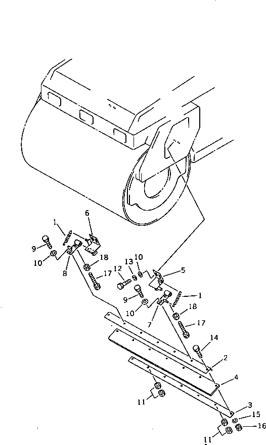 Схема запчастей Komatsu JV25CR-5 - ПЕРЕДН. СКРЕППЕР (/) (ЗАДН.) ГУСЕНИЦЫ