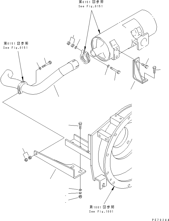 Схема запчастей Komatsu JV25CR-6 - ГЛУШИТЕЛЬ И ЭЛЕМЕНТЫ КРЕПЛЕНИЯ КОМПОНЕНТЫ ДВИГАТЕЛЯ И ЭЛЕКТРИКА
