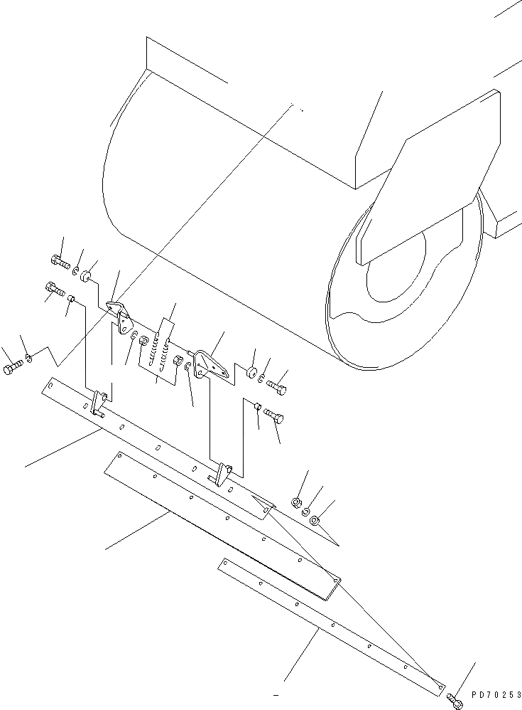 Схема запчастей Komatsu JV25CR-6 - ПЕРЕДН. СКРЕППЕР (/) ГУСЕНИЦЫ
