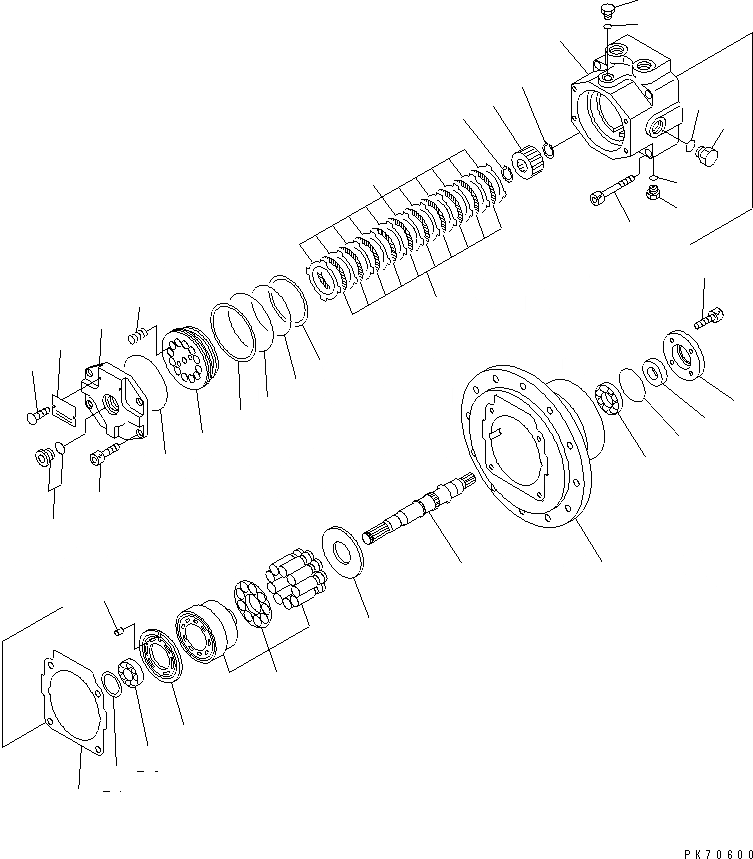 Схема запчастей Komatsu JV25CR-6 - МОТОР ХОДА УПРАВЛ-Е РАБОЧИМ ОБОРУДОВАНИЕМ