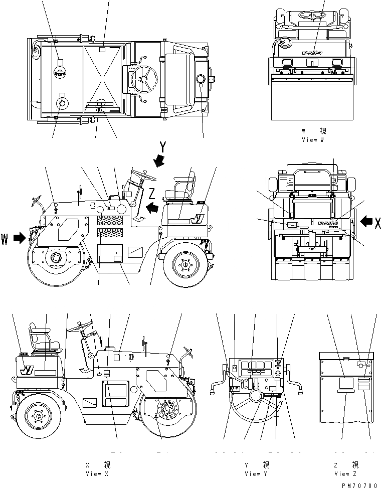 Схема запчастей Komatsu JV25CR-7 - МАРКИРОВКА (ЯПОН.)(№7-7) МАРКИРОВКА И ИНСТРУМЕНТ
