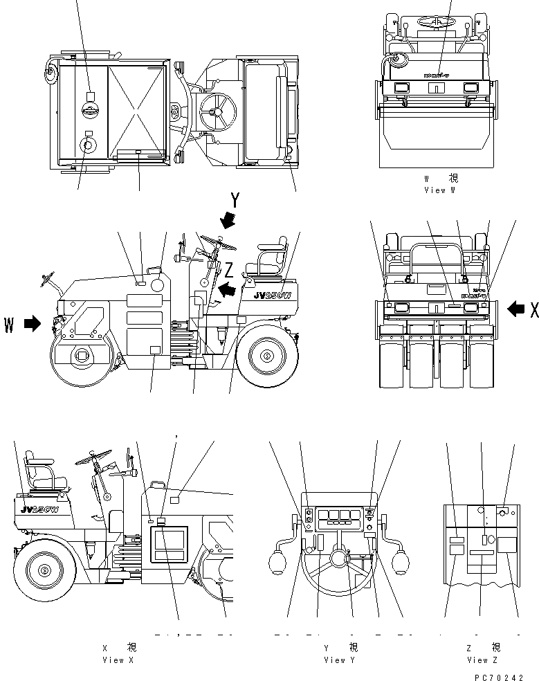 Схема запчастей Komatsu JV25CW-1 - МАРКИРОВКА(№-7) МАРКИРОВКА И ИНСТРУМЕНТ