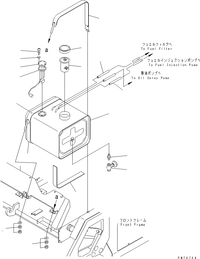 Схема запчастей Komatsu JV25CW-2 - ТОПЛИВН. БАК.(№-) КОМПОНЕНТЫ ДВИГАТЕЛЯ И ЭЛЕКТРИКА