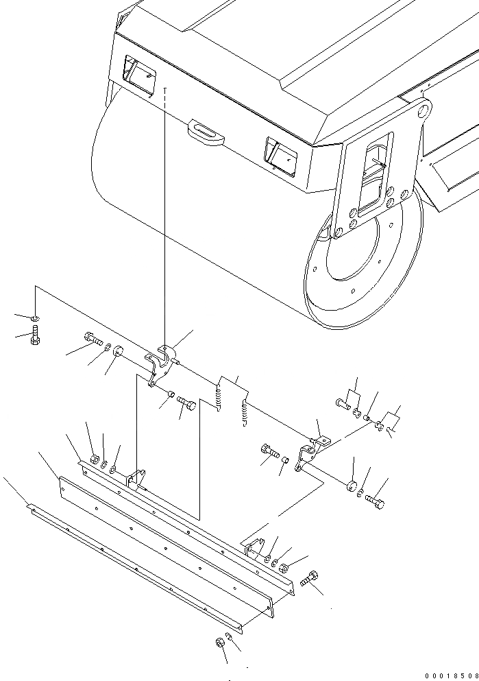 Схема запчастей Komatsu JV25CW-3 - ПЕРЕДН. СКРЕППЕР (/) (ПЕРЕДН.) ГУСЕНИЦЫ