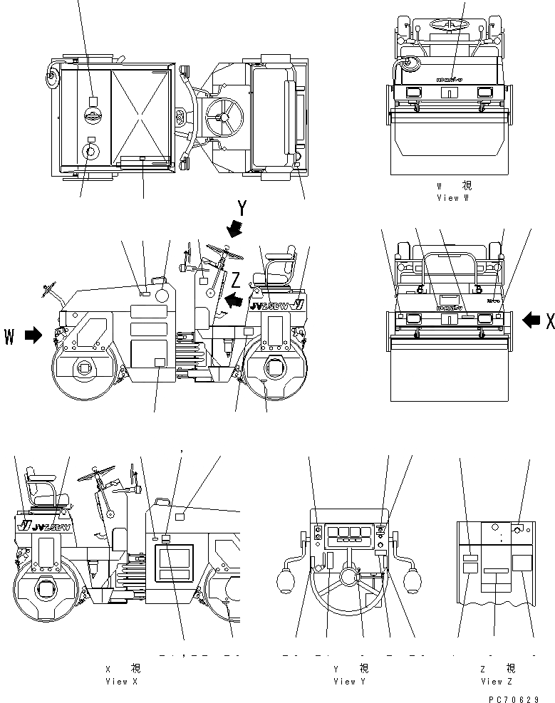 Схема запчастей Komatsu JV25DW-1 - МАРКИРОВКА(№-) МАРКИРОВКА И ИНСТРУМЕНТ