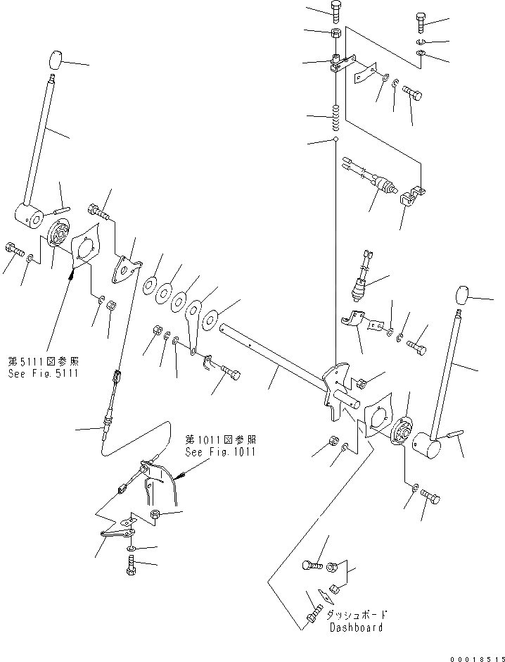 Схема запчастей Komatsu JV25DW-3 - ПЕРЕД. И РЕВЕРС РЫЧАГ УПРАВЛ-Я СИСТЕМА УПРАВЛЕНИЯ