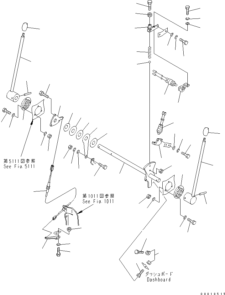 Схема запчастей Komatsu JV25DW-3 - ПЕРЕД. И РЕВЕРС РЫЧАГ УПРАВЛ-Я СИСТЕМА УПРАВЛЕНИЯ