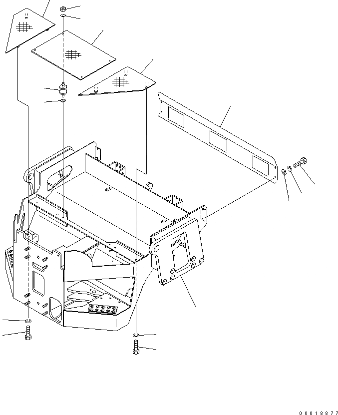 Схема запчастей Komatsu JV25DW-3 - ЗАДН. РАМА И COVER ЧАСТИ КОРПУСА