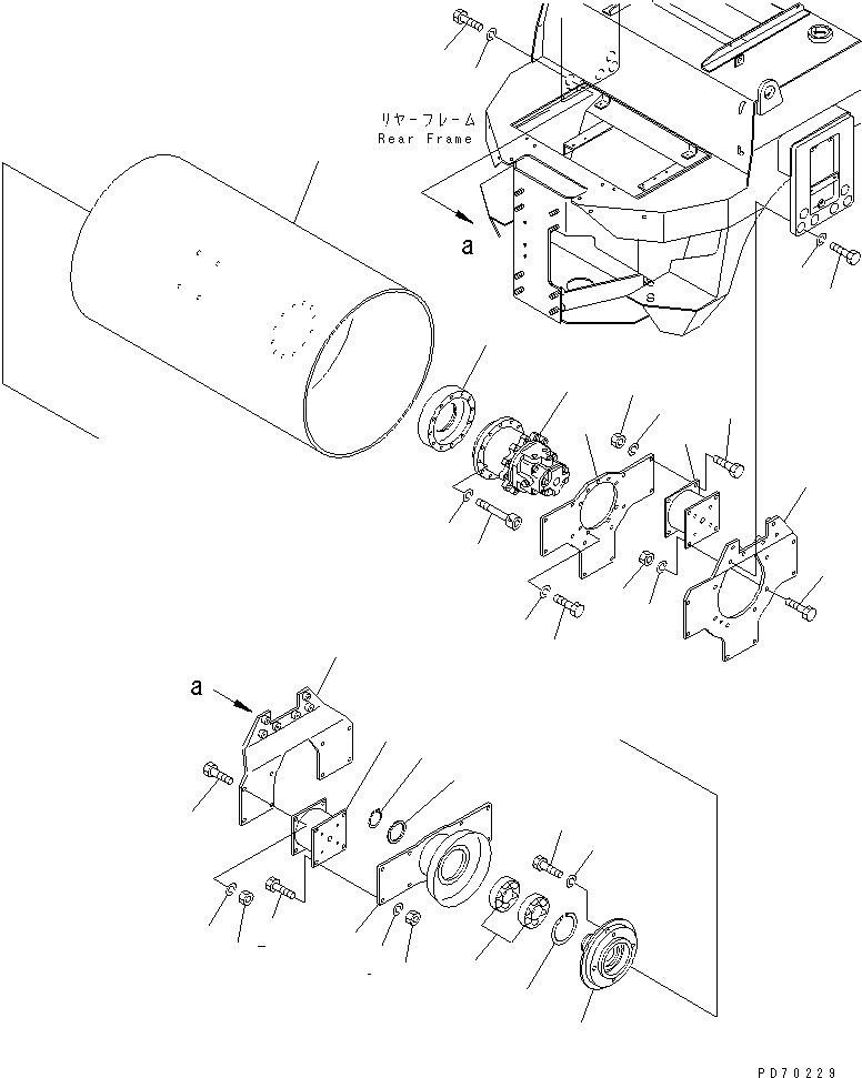 Схема запчастей Komatsu JV25W-1 - ЗАДН. РОЛИК ГУСЕНИЦЫ