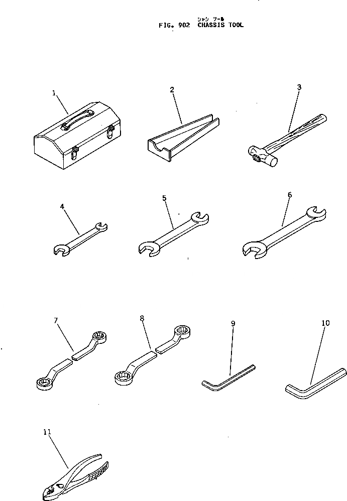 Схема запчастей Komatsu JV28-1 - ШАССИ ИНСТРУМЕНТ ИНСТРУМЕНТ И РЕМКОМПЛЕКТЫ