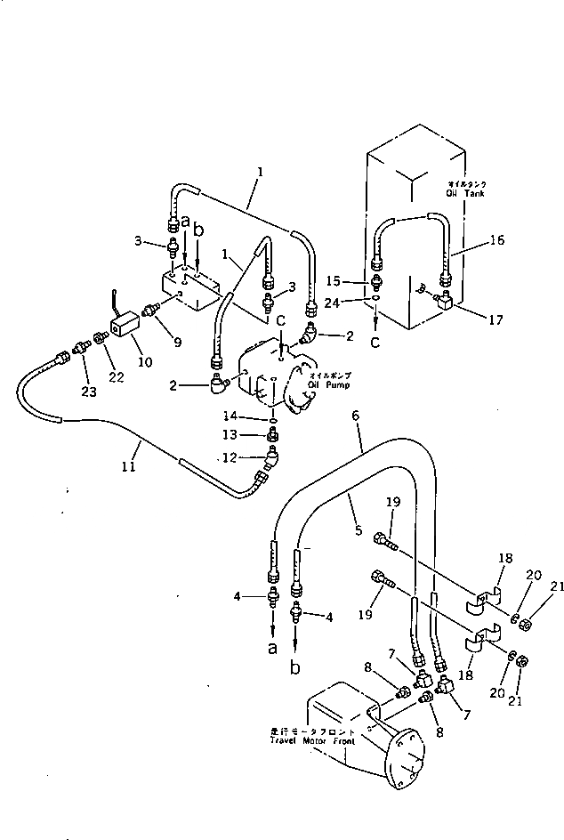 Схема запчастей Komatsu JV32W-2 - HST ТРУБЫ (HST НАСОС - ПЕРЕДН. МОТОР ХОДА)(№7-) СИСТЕМА РАЗБРЫЗГИВАНИЯ ВОДЫ И МАСЛ. БАК