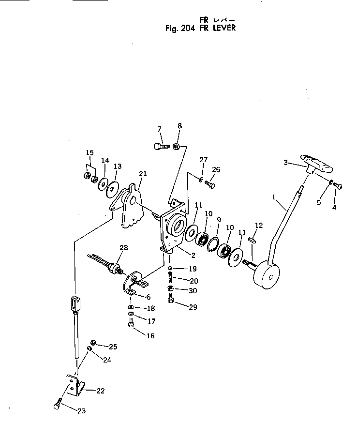 Схема запчастей Komatsu JV40-1 - F-R РЫЧАГ ТРАНСМИССИЯ И ТОРМОЗ.