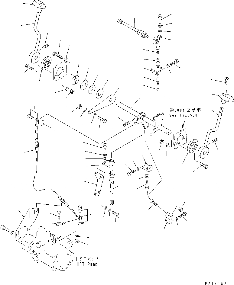 Схема запчастей Komatsu JV40CR-2 - ПЕРЕД. И РЕВЕРС РЫЧАГ УПРАВЛ-Я(№-) СИСТЕМА УПРАВЛЕНИЯ