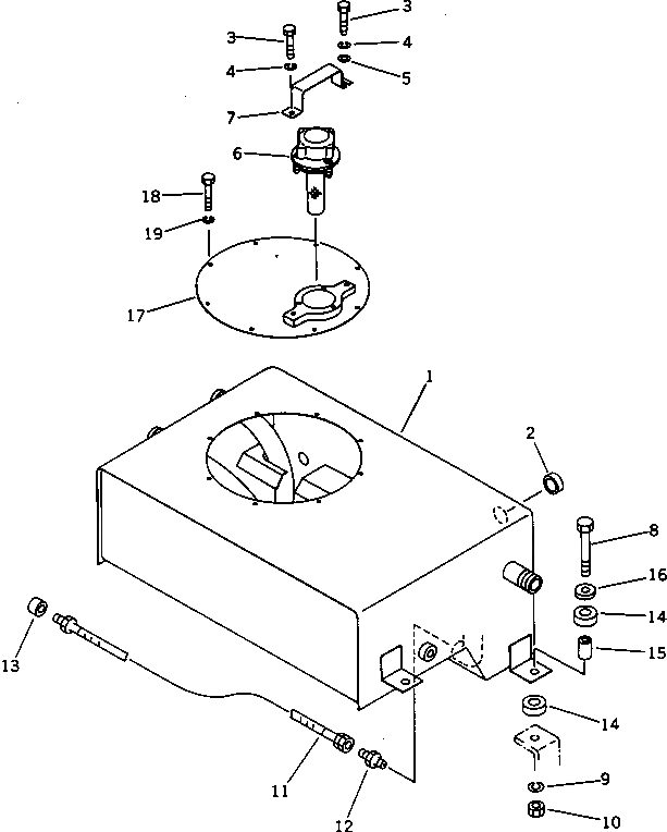 Схема запчастей Komatsu JV40CR-2 - МАСЛ. БАК(№-) УПРАВЛ-Е РАБОЧИМ ОБОРУДОВАНИЕМ