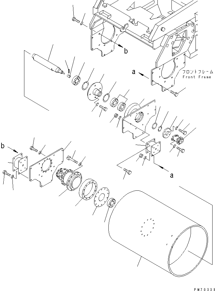 Схема запчастей Komatsu JV40CW-3 - ПЕРЕДН. РОЛИК ГУСЕНИЦЫ