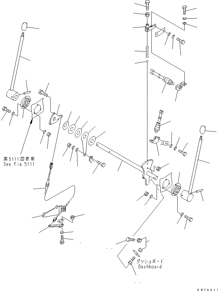 Схема запчастей Komatsu JV40CW-5 - ПЕРЕД. И РЕВЕРС РЫЧАГ УПРАВЛ-Я СИСТЕМА УПРАВЛЕНИЯ