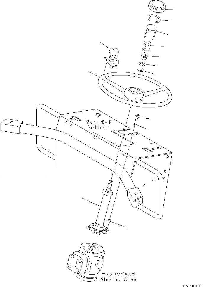 Схема запчастей Komatsu JV40CW-5 - РУЛЕВОЕ КОЛЕСО СИСТЕМА УПРАВЛЕНИЯ
