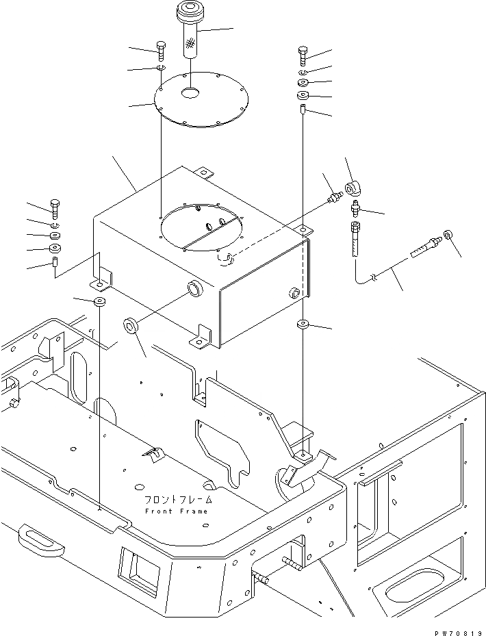 Схема запчастей Komatsu JV40CW-5 - ГИДРАВЛ МАСЛ. БАК УПРАВЛ-Е РАБОЧИМ ОБОРУДОВАНИЕМ