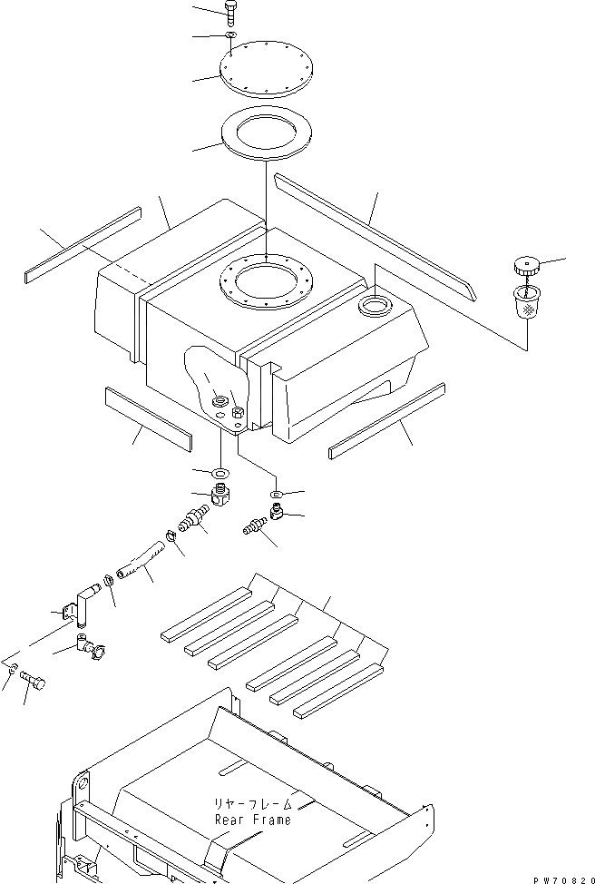 Схема запчастей Komatsu JV40CW-5 - ВОДН. БАК УПРАВЛ-Е РАБОЧИМ ОБОРУДОВАНИЕМ